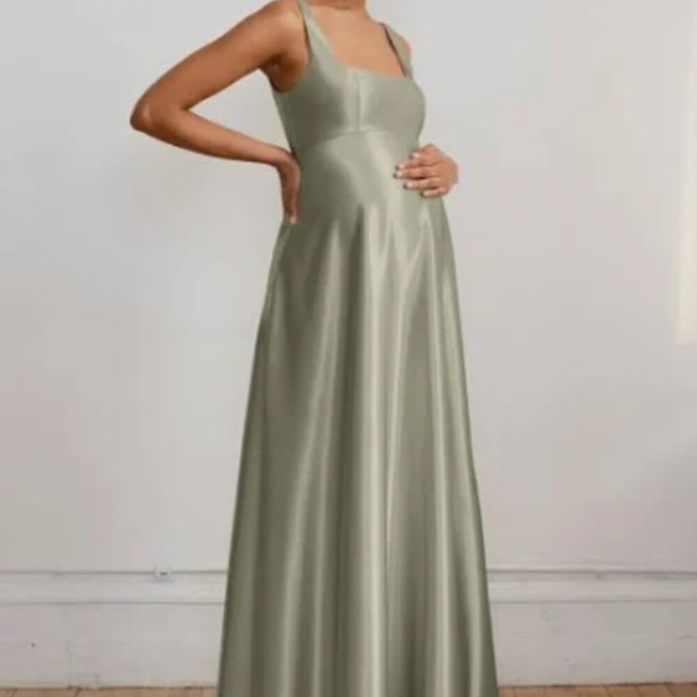 JENNY YOO MATERNITY DRESS- SAGE (silk)